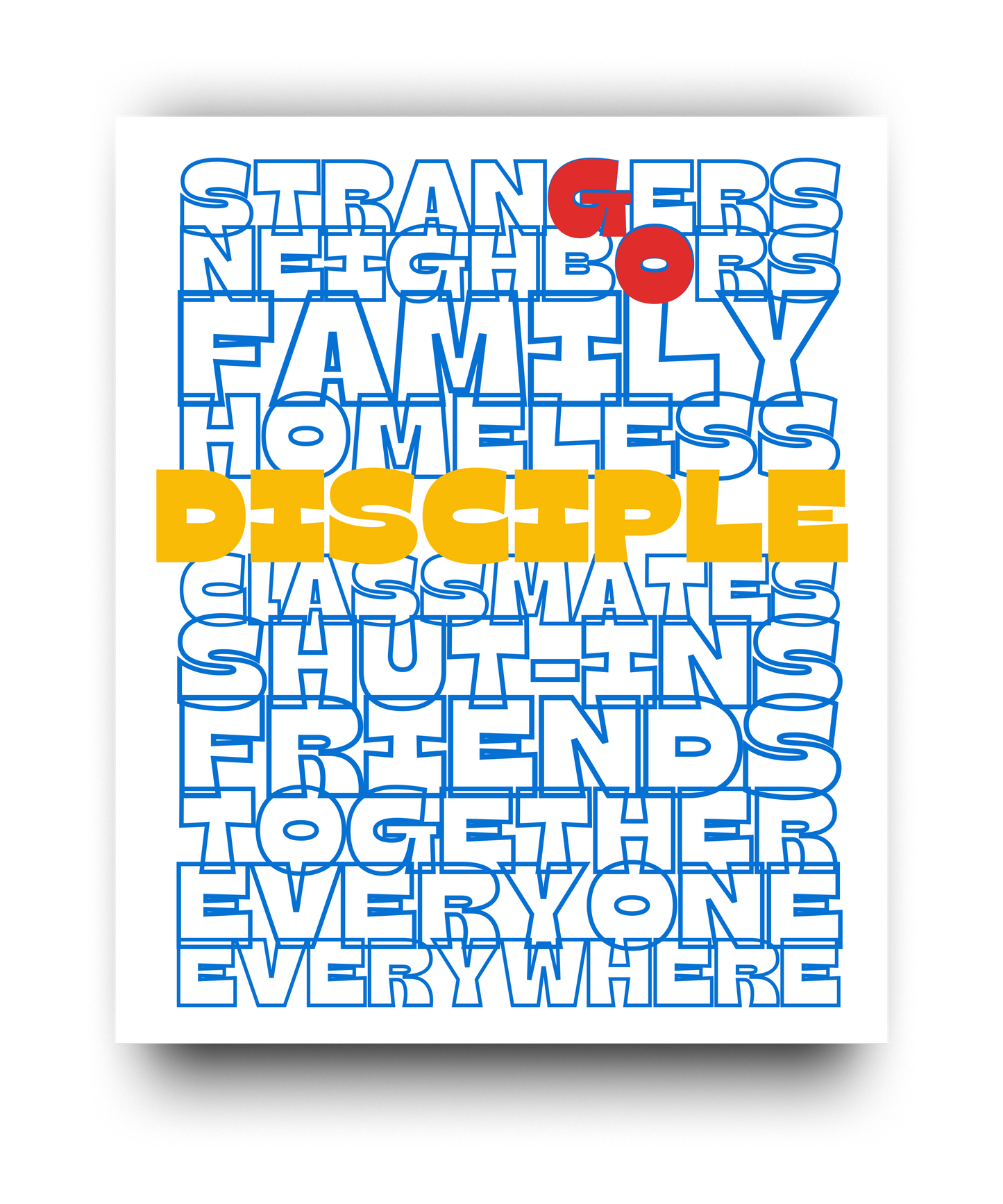 Motivational poster with text in various colors on a white background